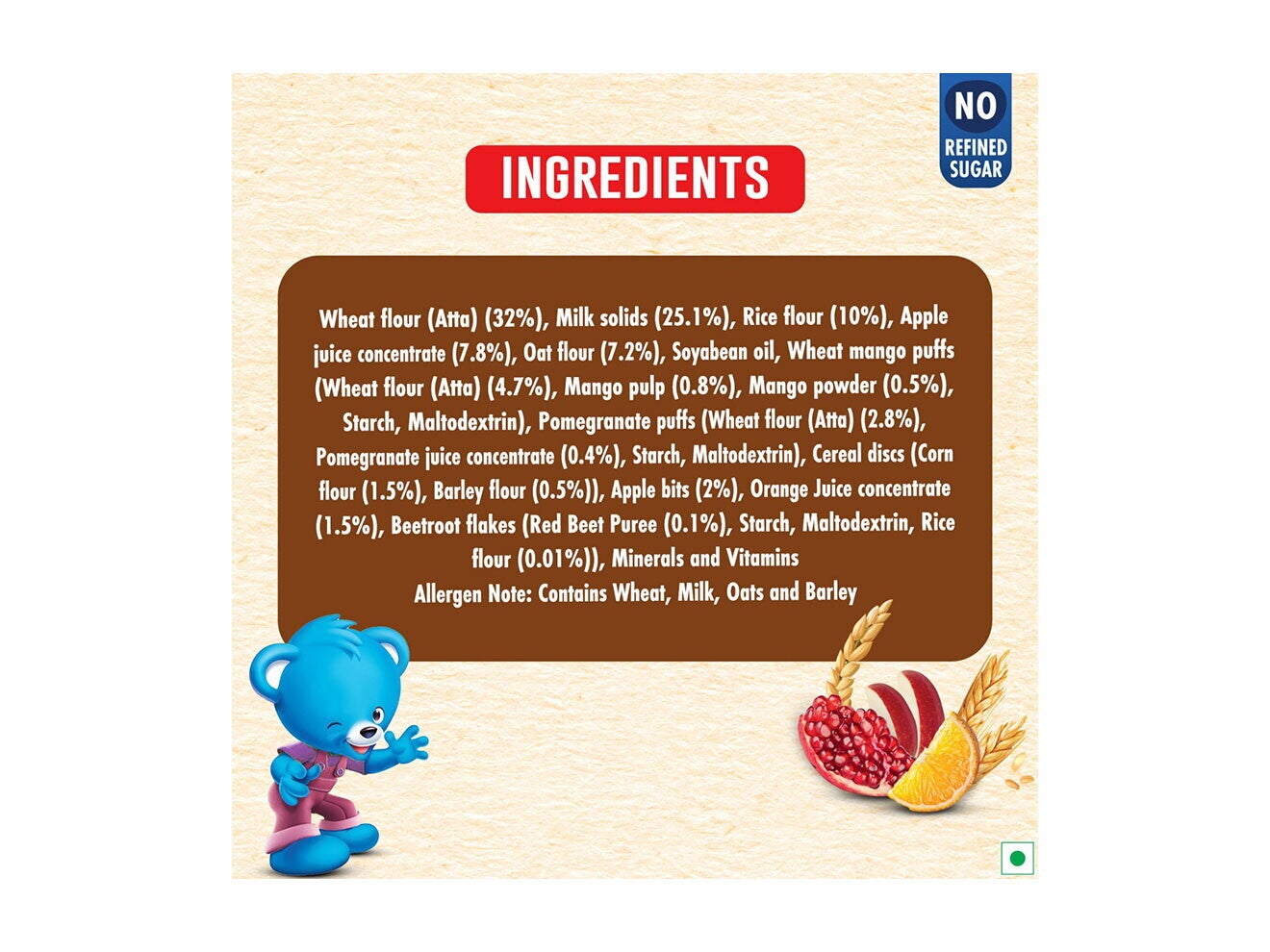 Nestlé Ceregrow No Refined Sugar Ingredients