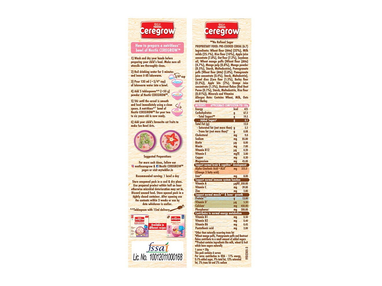 Nestlé Ceregrow No Refined Sugar Sides