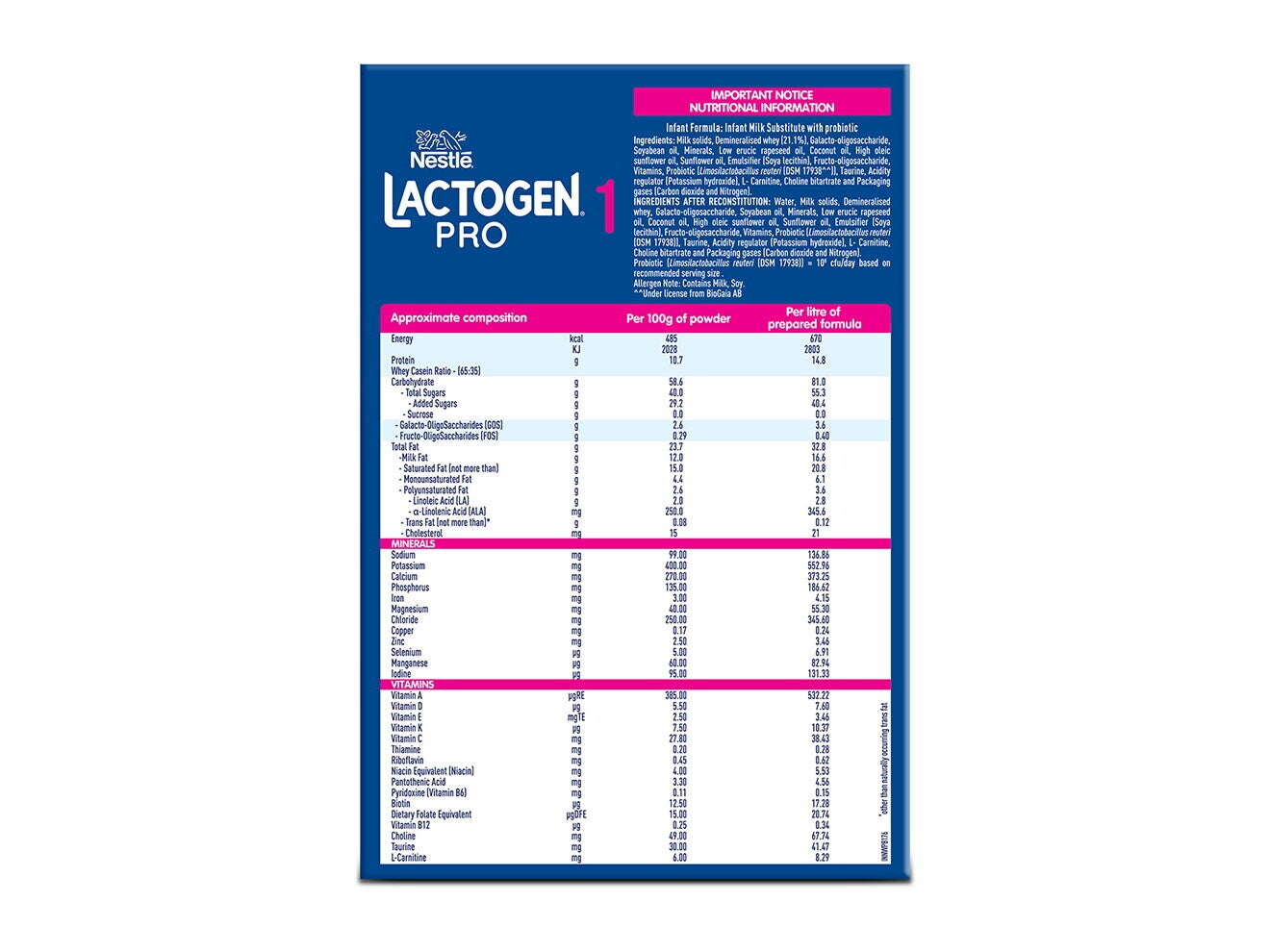 Nestlé Lactogen Pro 1 1.2kg Important Notice 2