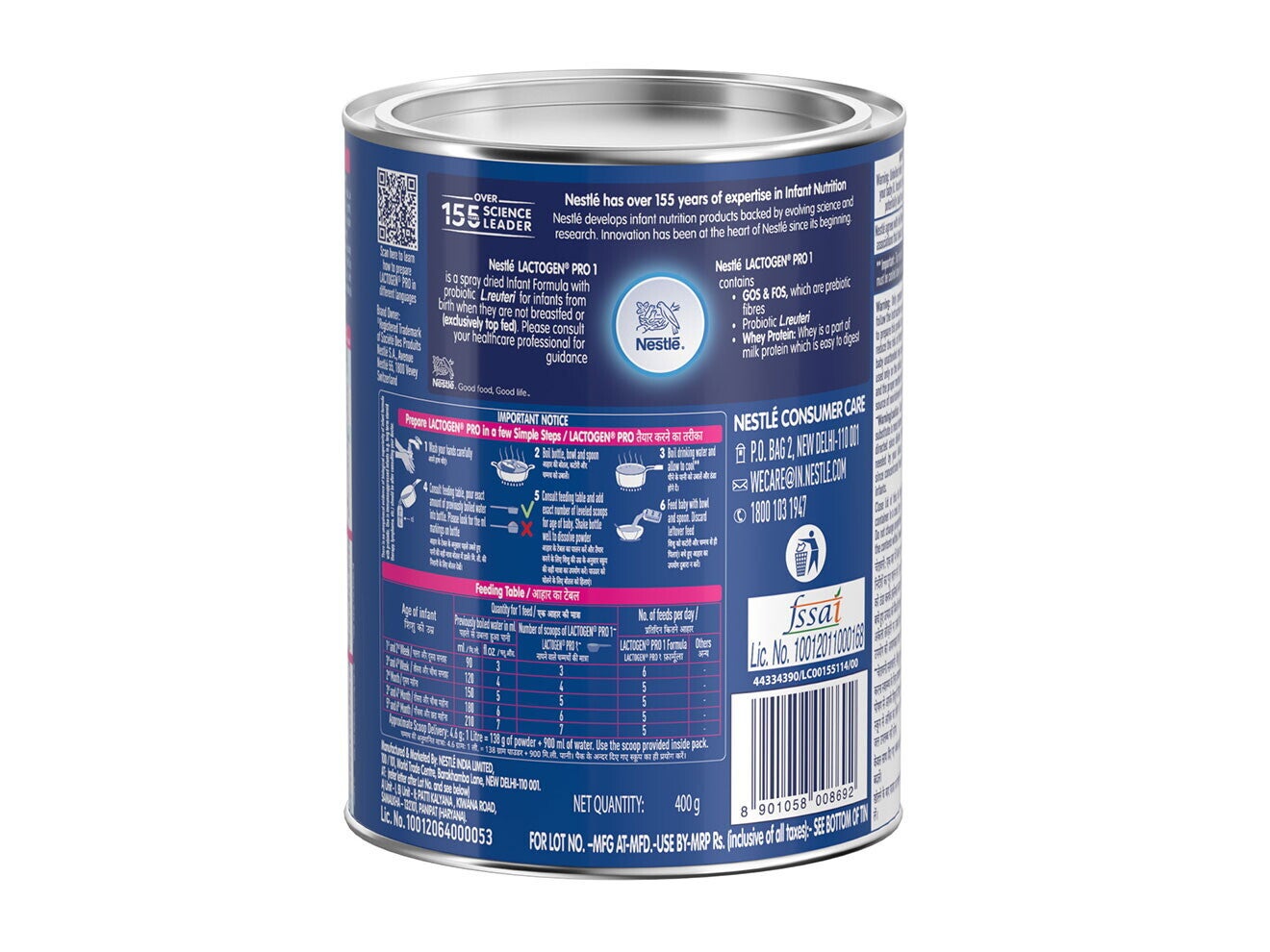 Nestlé Lactogen Pro 1 400 Grams Back