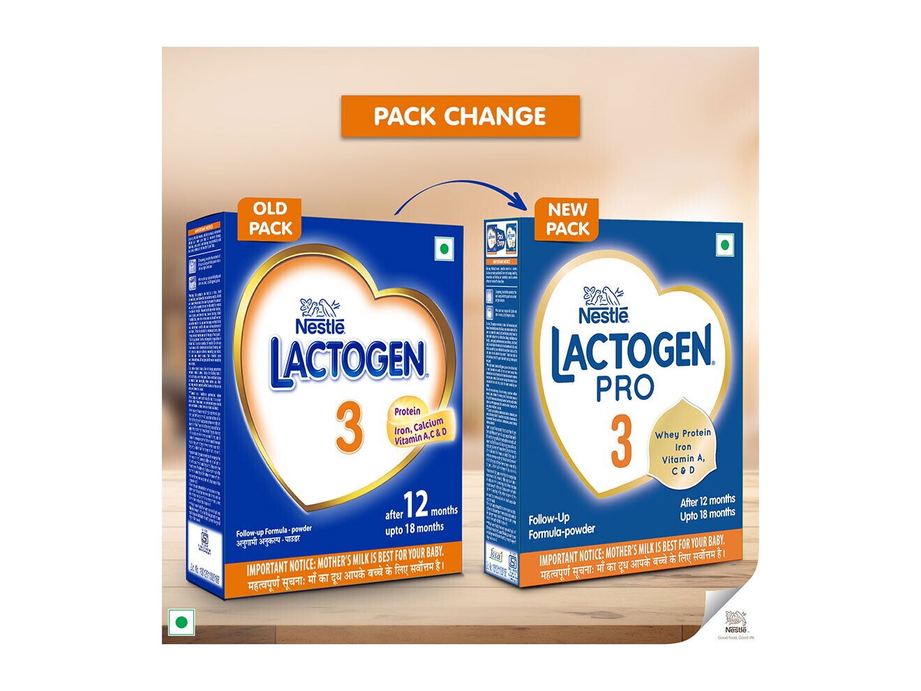 Nestlé Lactogen Pro 3 Old New