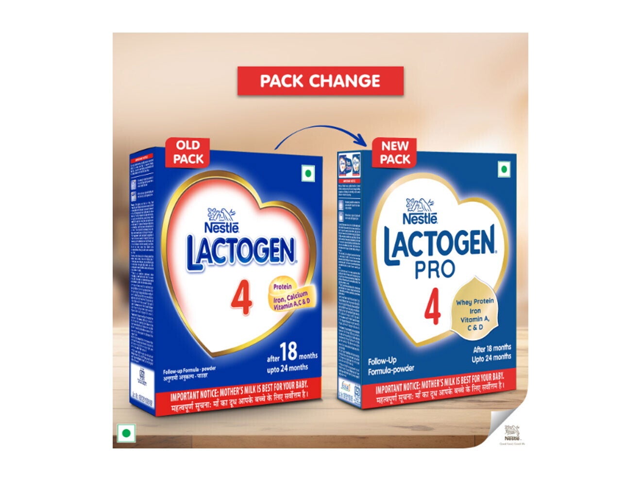 Nestlé Lactogen Pro 4 Old New