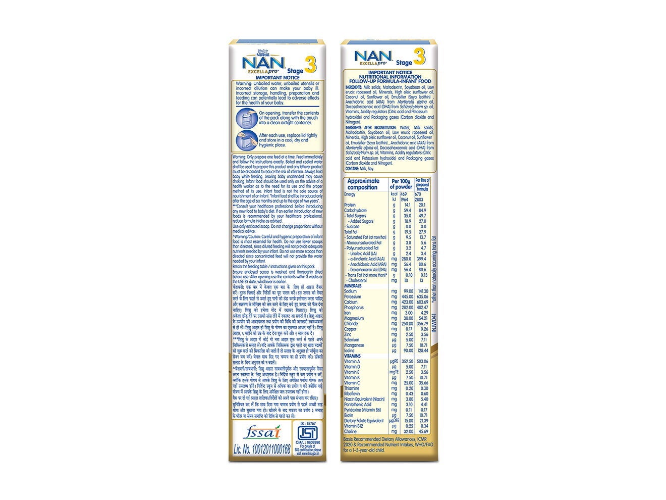 Nestlé Nan Excella Pro Stage 3 400 Grams Side Shot