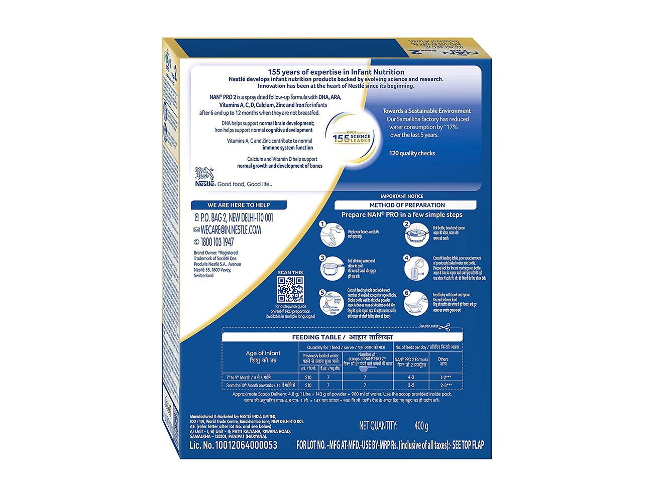 Nestlé Nan Pro Stage 2 400 Grams Back