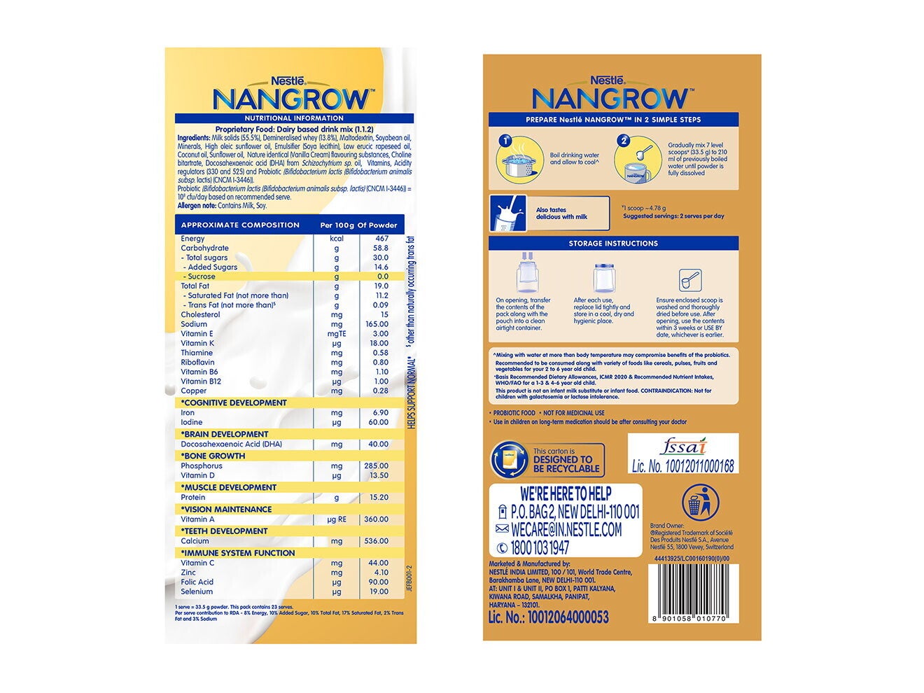 Nestlé Nangrow 800 Grams Side Shot