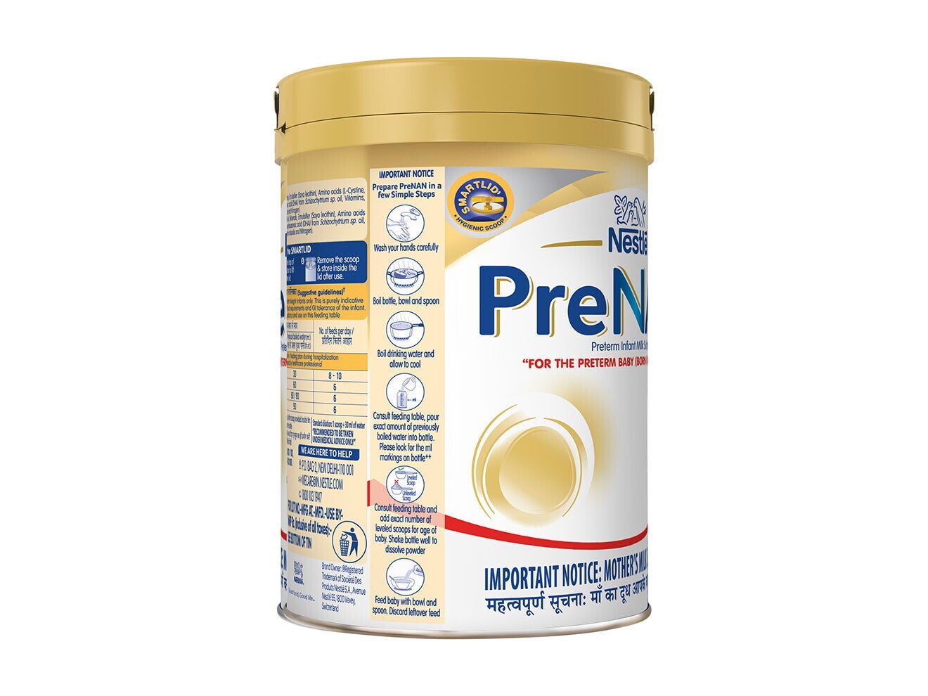 Nestlé Pre Nan 400 Grams Tin Side 1