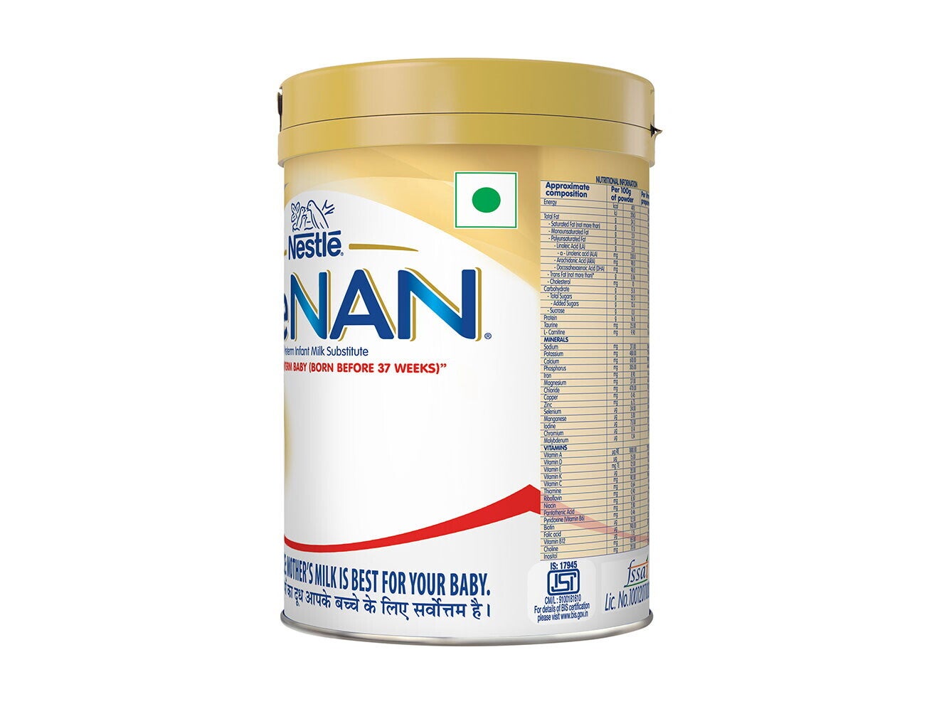 Nestlé Pre Nan 400 Grams Tin Side 2